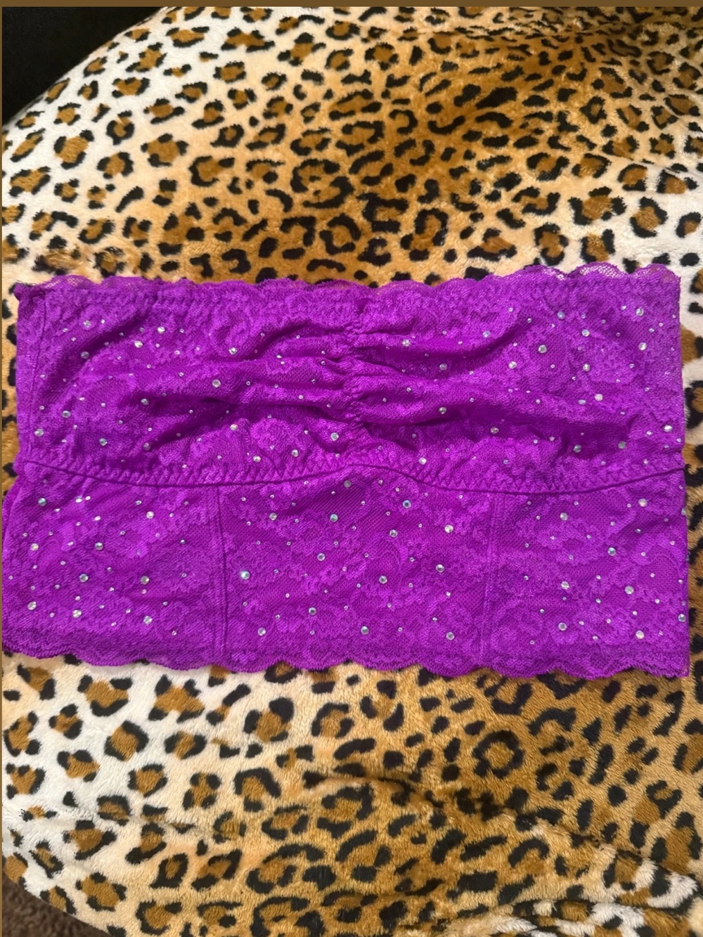 Victoria's Secret Pink®️ Purple Lace Jeweled Bandeau